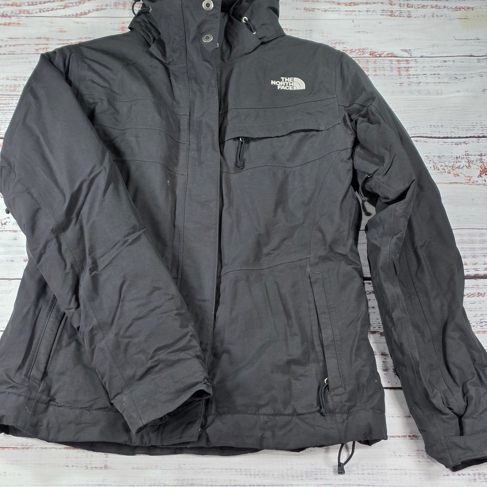 The North Face Parka Jacket Womens S Black Excellent Fleece Lined Hooded Outdoor